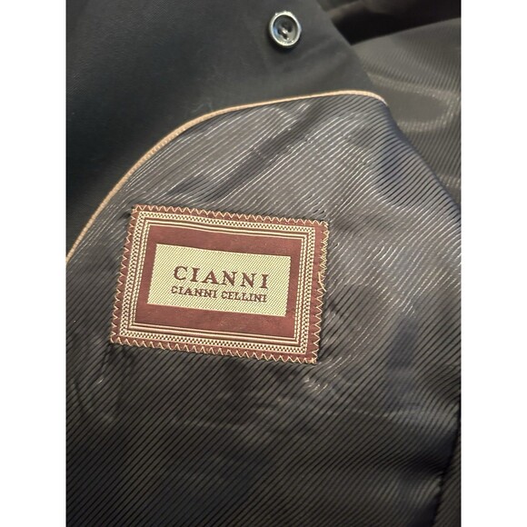 Cianni Cellini Men's 100% Wool Black Suit Set 2 Piece Jacket Sz 40S Pants Sz 34S - Picture 13 of 16
